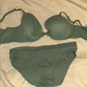 Victoria's Secret Sage Green Lingerie Set